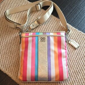 Coach Legacy Striped Crossbody In Pastels